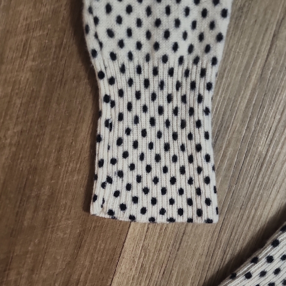 Saks Fifth Avenue Black Label 100% Cashmere Polka Dot Cardigan Sweater - Picture 5 of 15